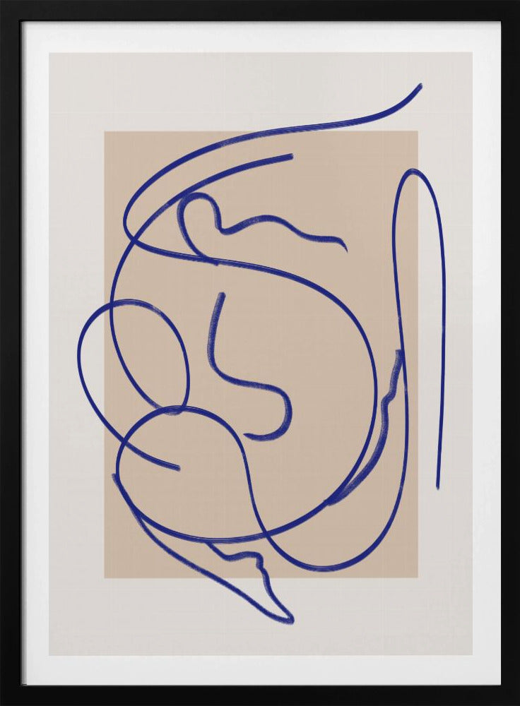 Abstrakte blaue Linienkunst 3 | Poster
