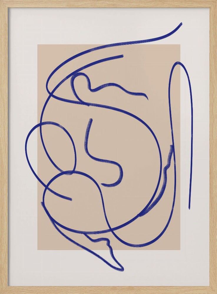Abstrakte blaue Linienkunst 3 | Poster
