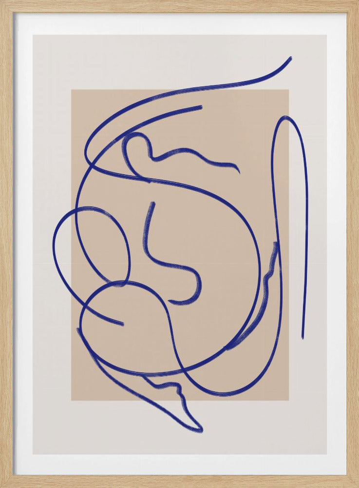 Abstrakte blaue Linienkunst 3 | Poster