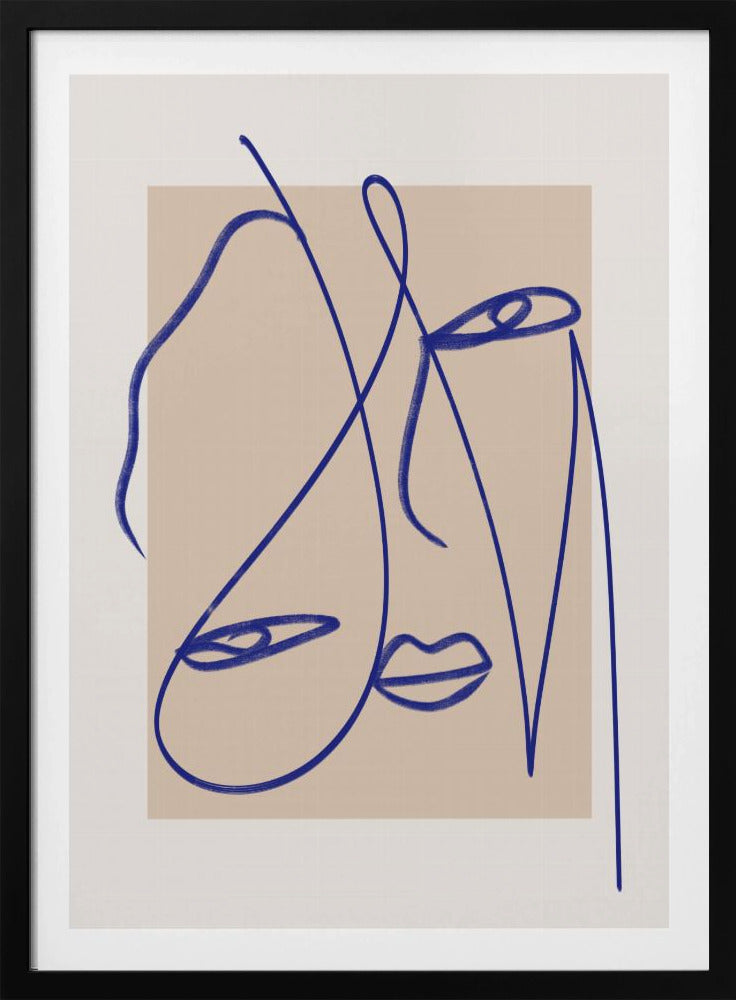 Abstrakte blaue Linienkunst | Poster