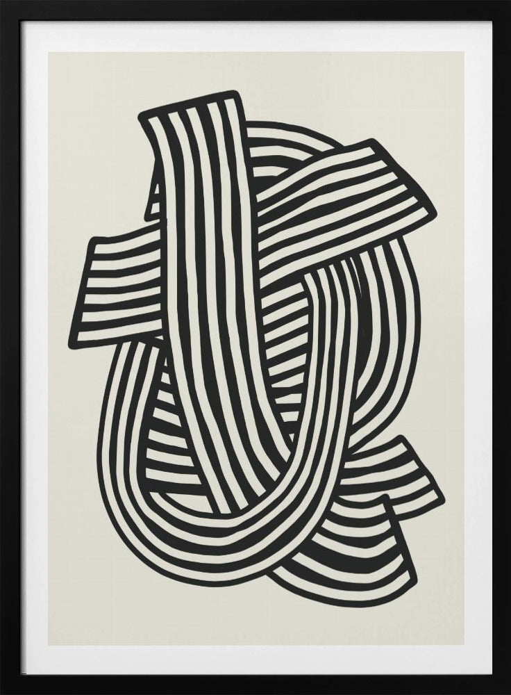 Gestreiftes Abstrakt in Schwarz | Poster