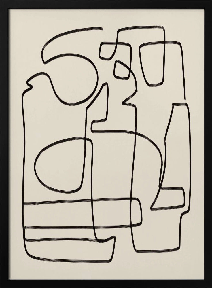 Warme abstrakte Linienkunststudie | Poster