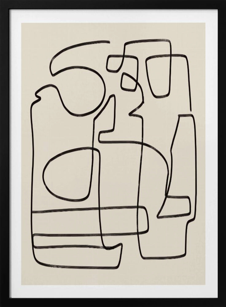 Warme abstrakte Linienkunststudie | Poster