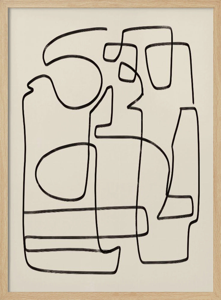 Warme abstrakte Linienkunststudie | Poster