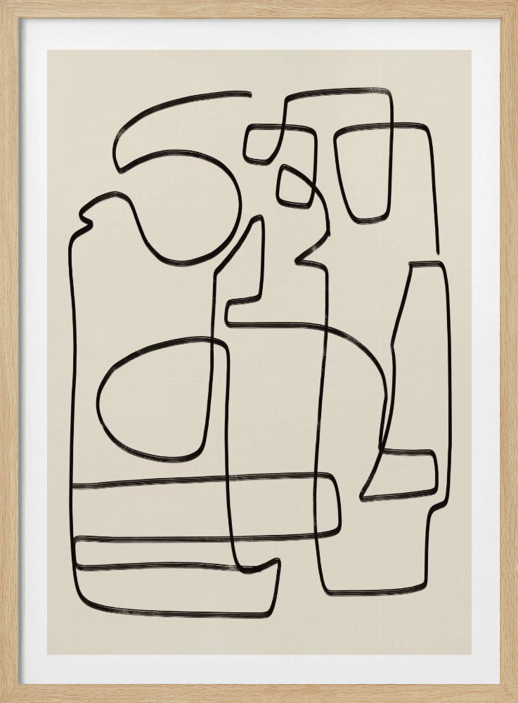 Warme abstrakte Linienkunststudie | Poster