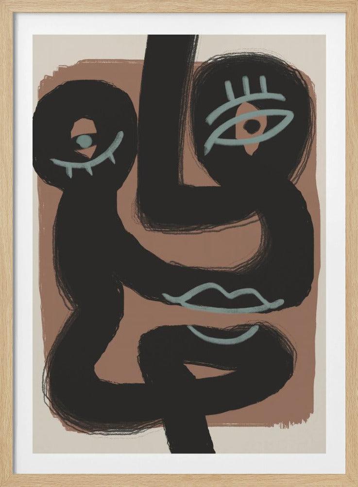 Abstraktes schwarzes Portraitpaar | Poster