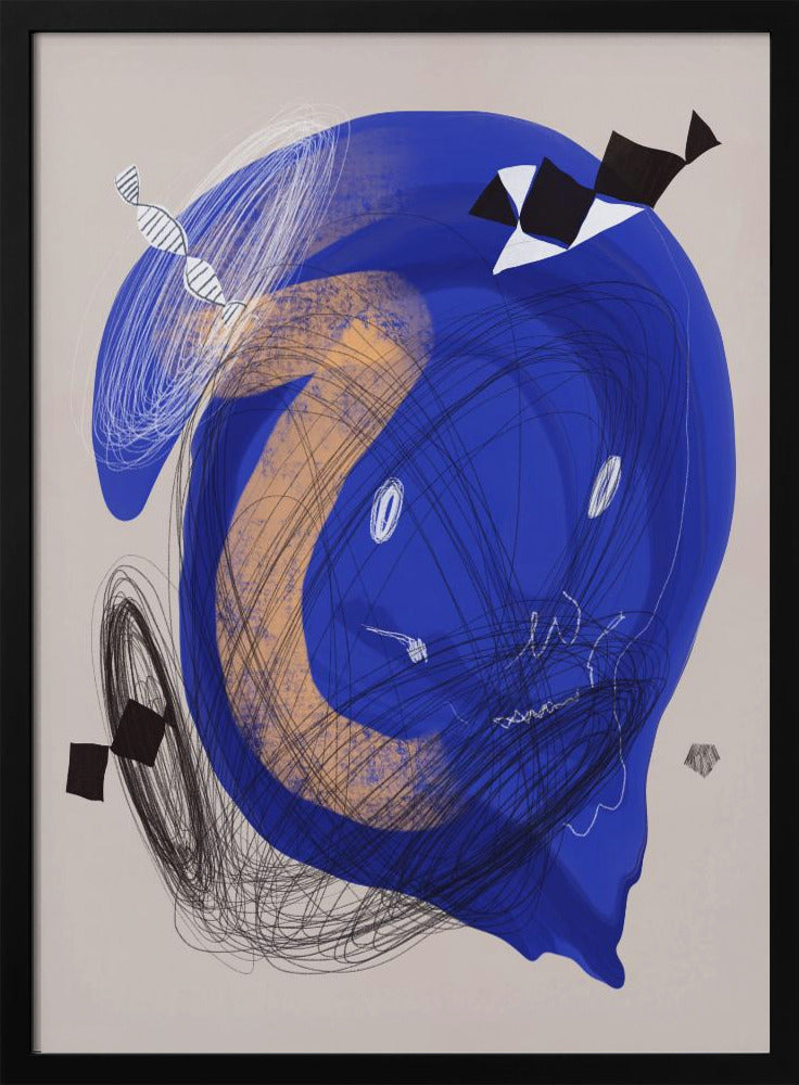 Chaotischer blauer Wirbel | Poster