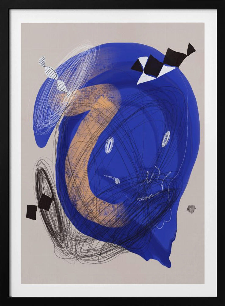 Chaotischer blauer Wirbel | Poster