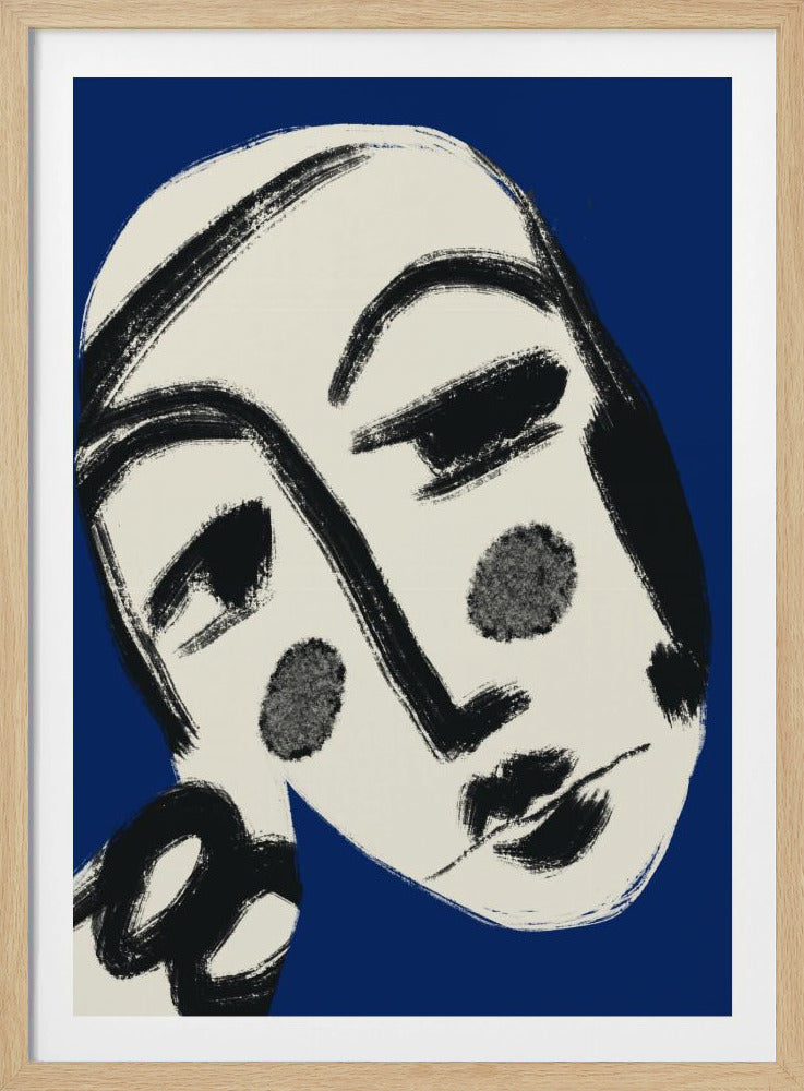 Ruhendes Porträt in Blau | Poster