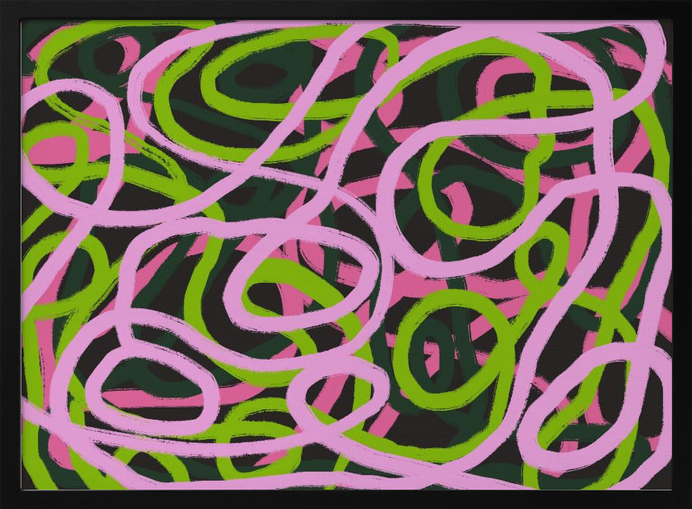 Intertwining Pink And Green Lines | Poster