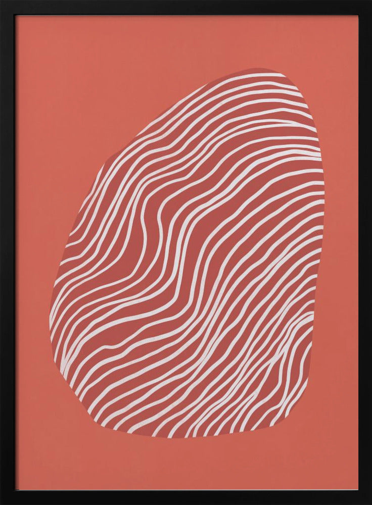 Strichzeichnungen in Weltraumrot | Poster