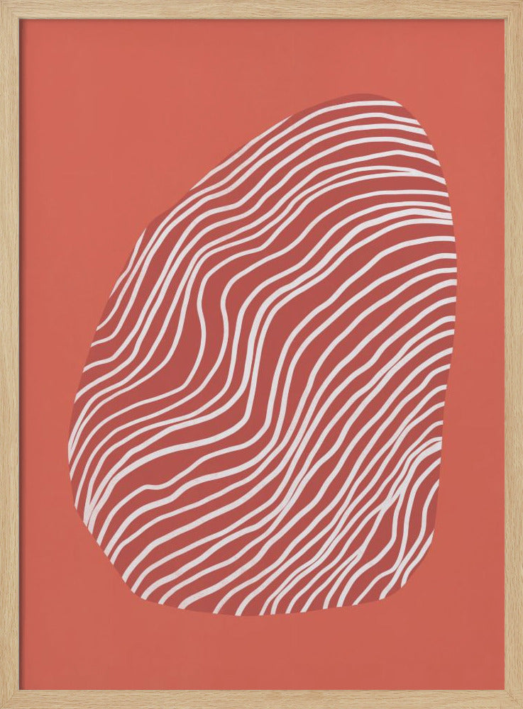 Strichzeichnungen in Weltraumrot | Poster