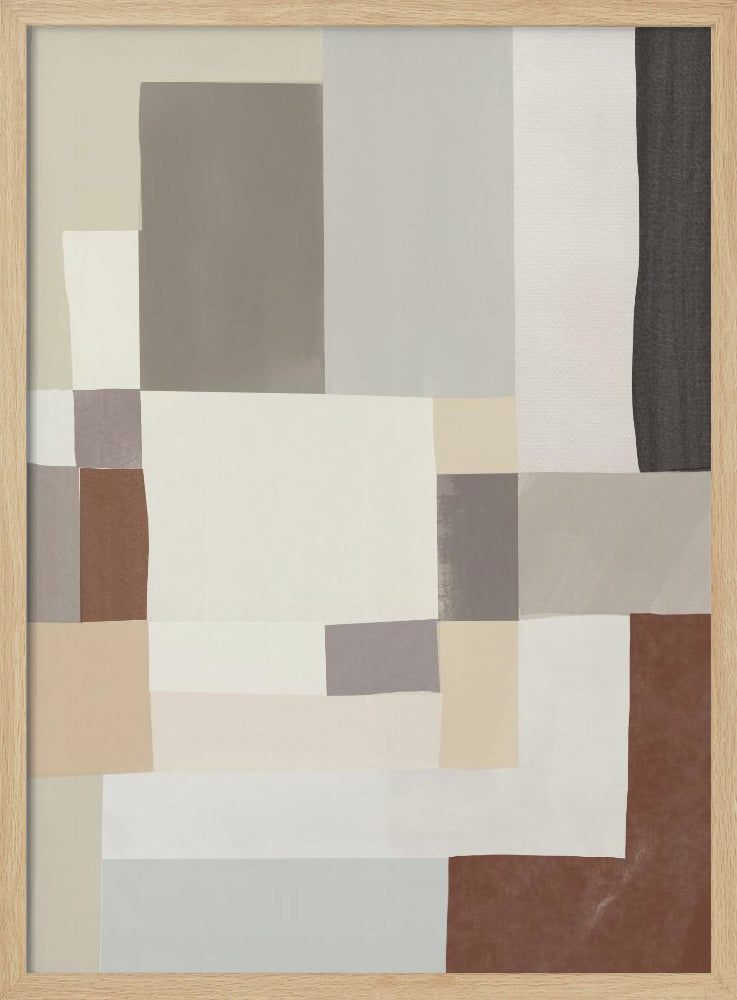 Neutrale Farbe geometrisch abstrakt 02 | Poster