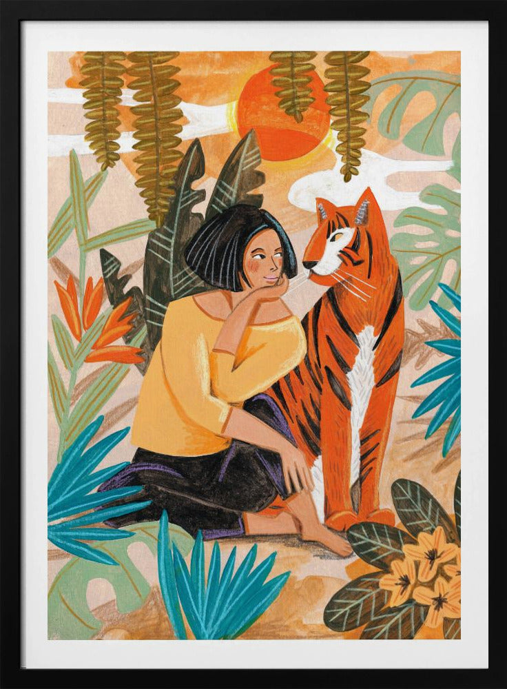 Frau mit Tiger | Poster