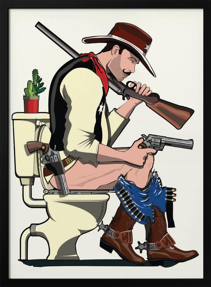 Cowboy auf der Toilette | Poster