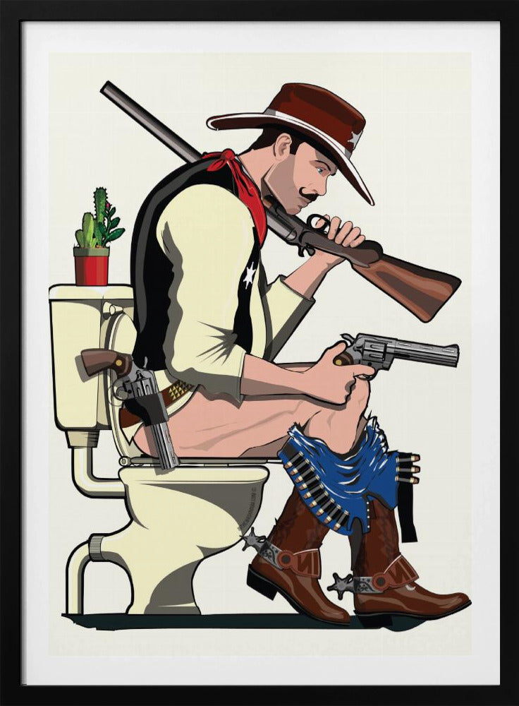 Cowboy auf der Toilette | Poster