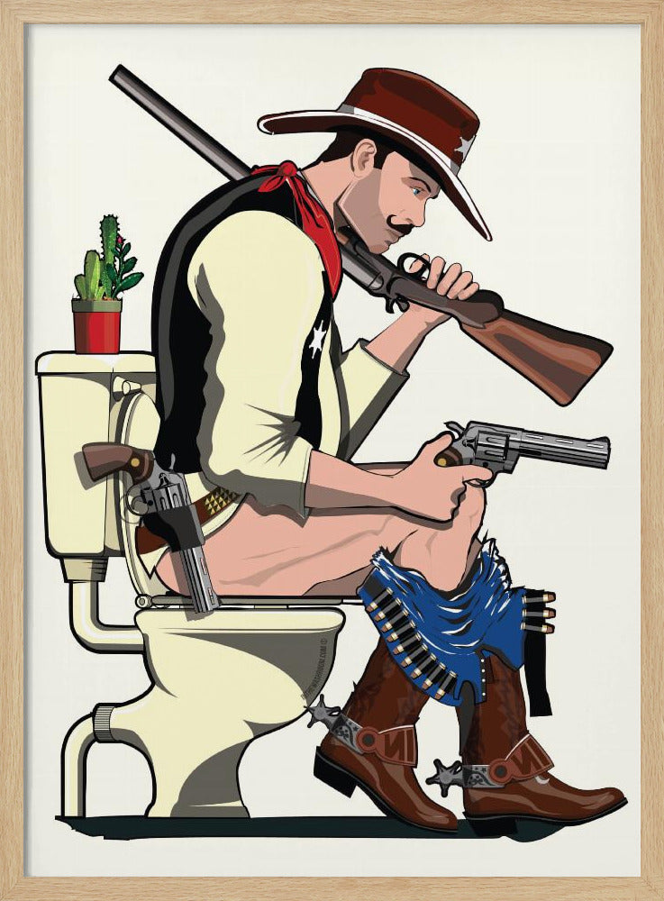 Cowboy auf der Toilette | Poster