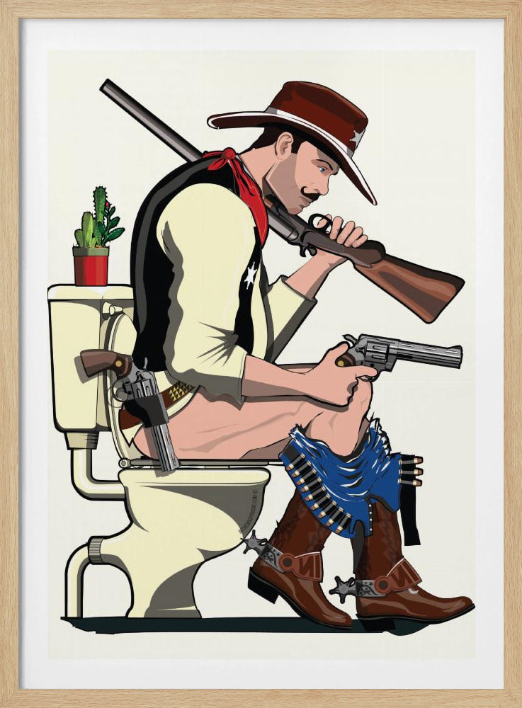 Cowboy auf der Toilette | Poster