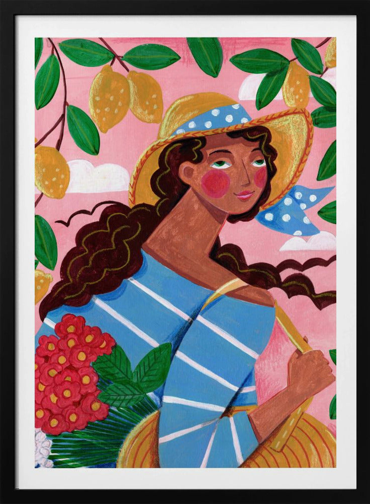 Porträt einer Frau an der Amalfiküste, Italien | Poster
