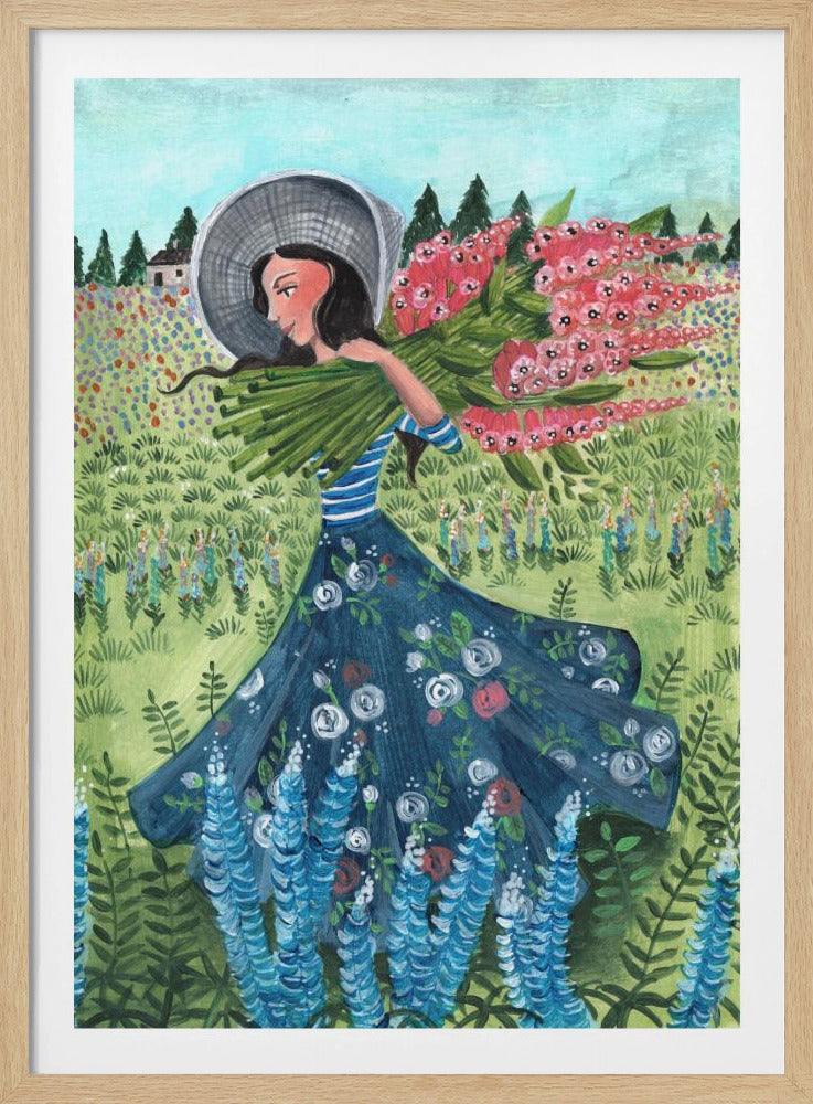 Spaziergang mit Feldblumen | Poster