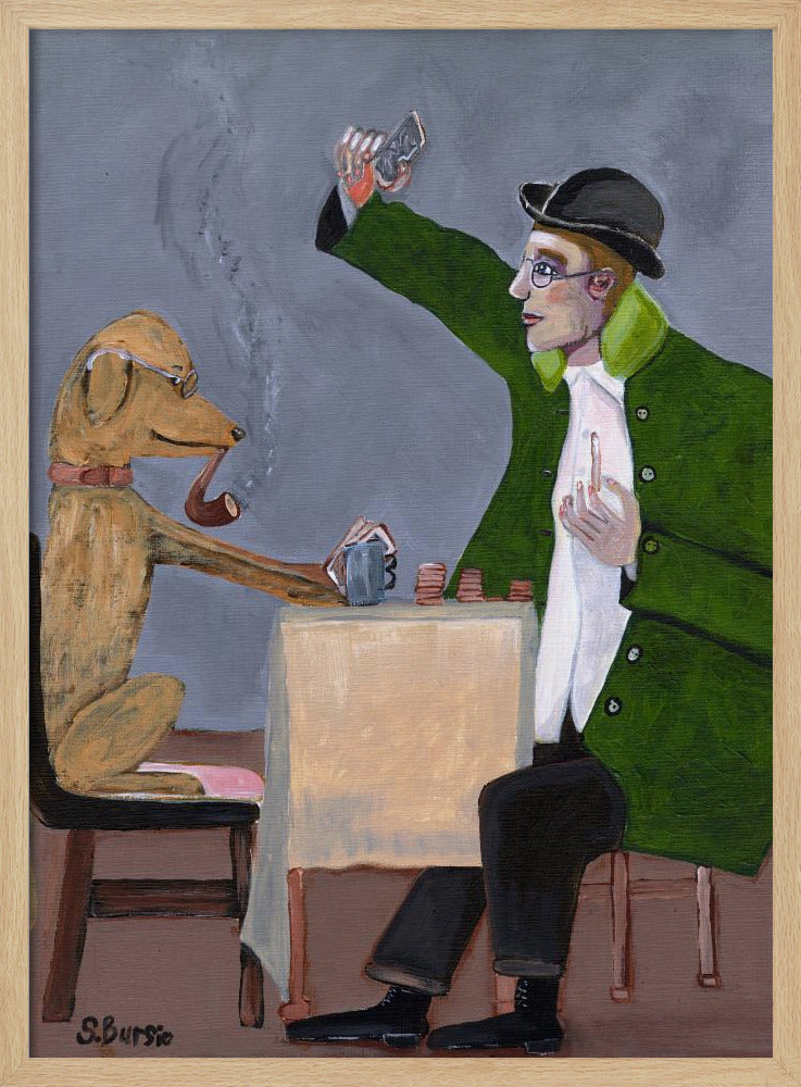 Humor-Kartenspiel mit Hund Vintage | Poster