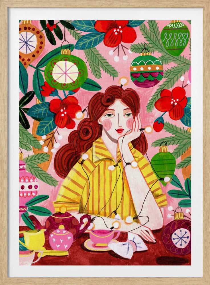 Retro Weihnachtsfrau | Poster