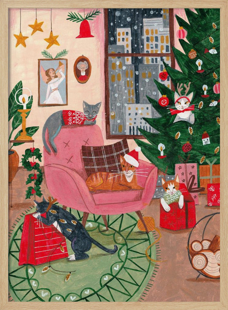 Weihnachtskatzen in NY | Poster