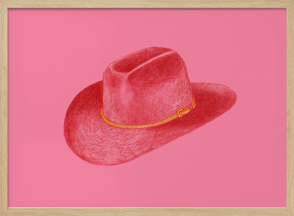 Red Stetson On Pink | Poster