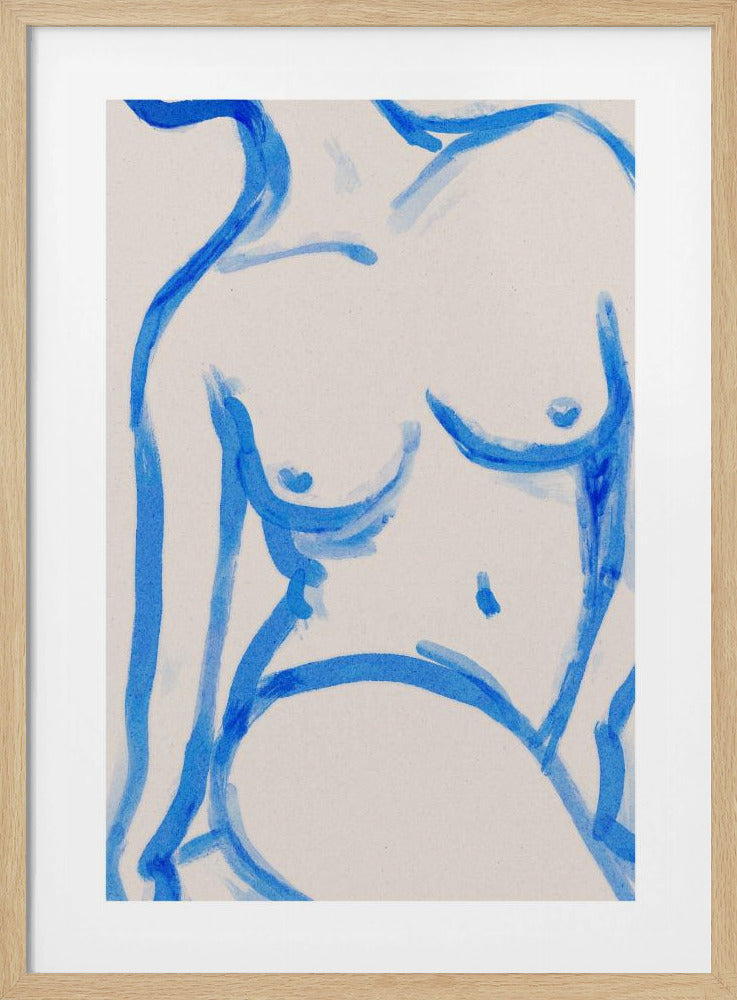 Blaue Kontur Akt | Poster