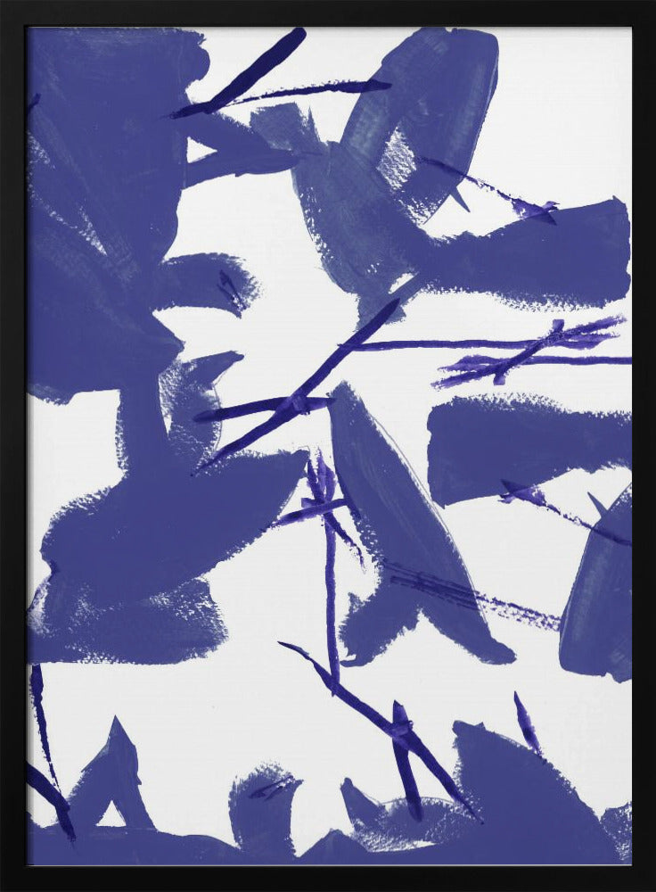 Blaues Blumenmuster Nr. 3 | Poster