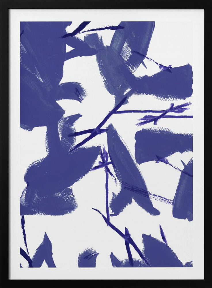 Blaues Blumenmuster Nr. 3 | Poster