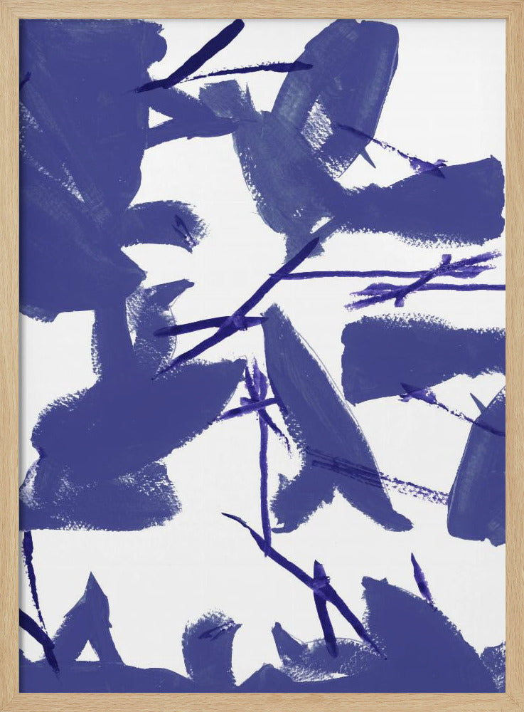 Blaues Blumenmuster Nr. 3 | Poster