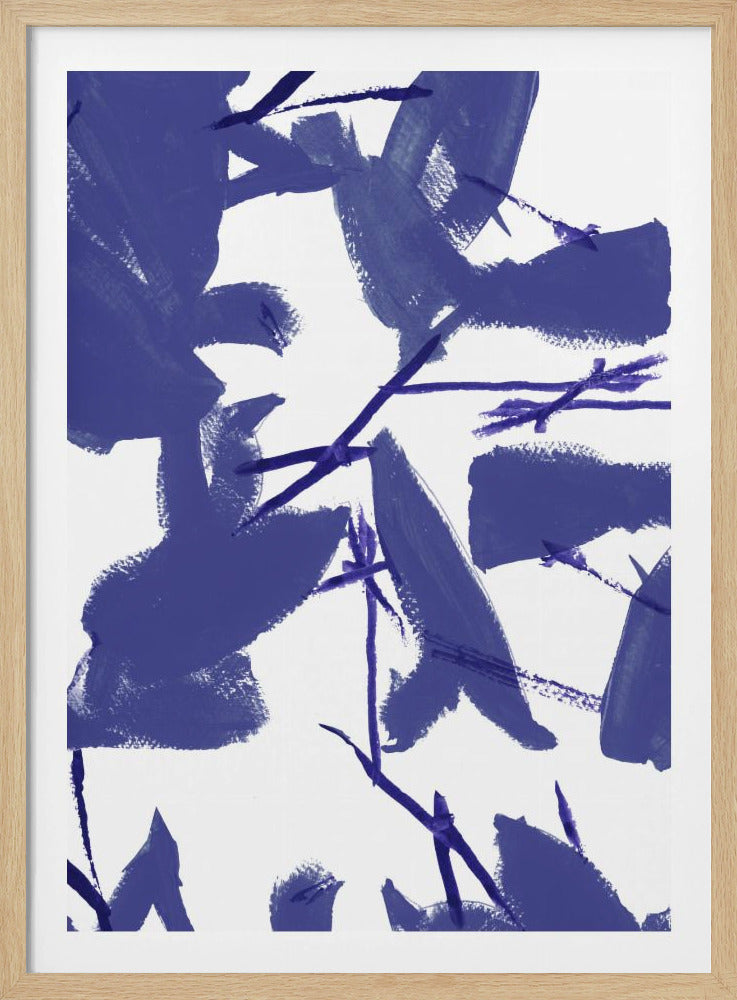 Blaues Blumenmuster Nr. 3 | Poster