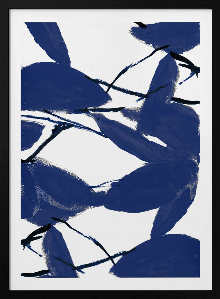 Blaues Blumenmuster Nr. 2 | Poster