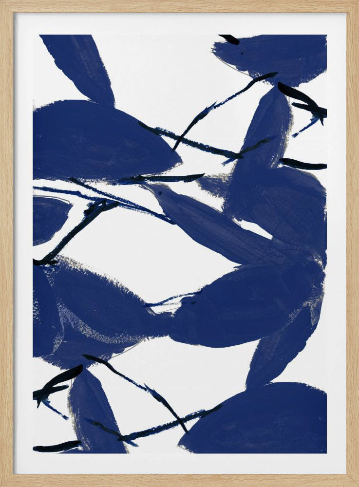 Blaues Blumenmuster Nr. 2 | Poster