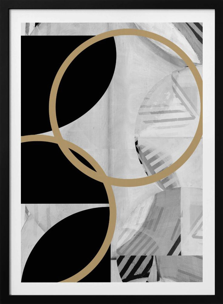 Schwarz-weiße Streifen, goldene Kugeln Nr. 1 | Poster