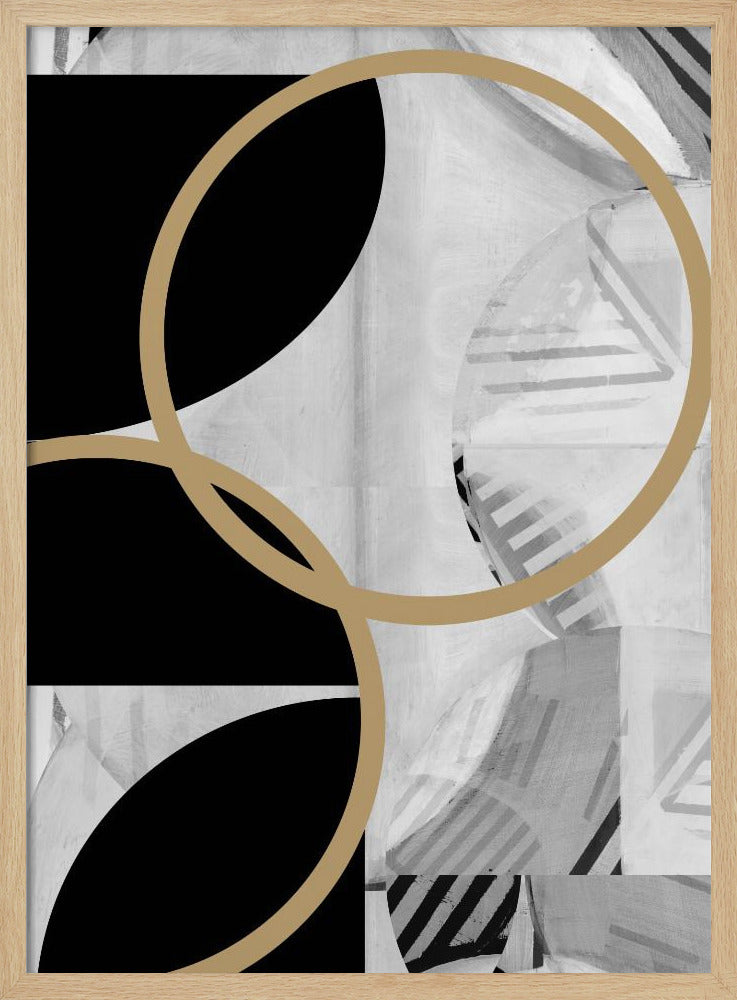 Schwarz-weiße Streifen, goldene Kugeln Nr. 1 | Poster