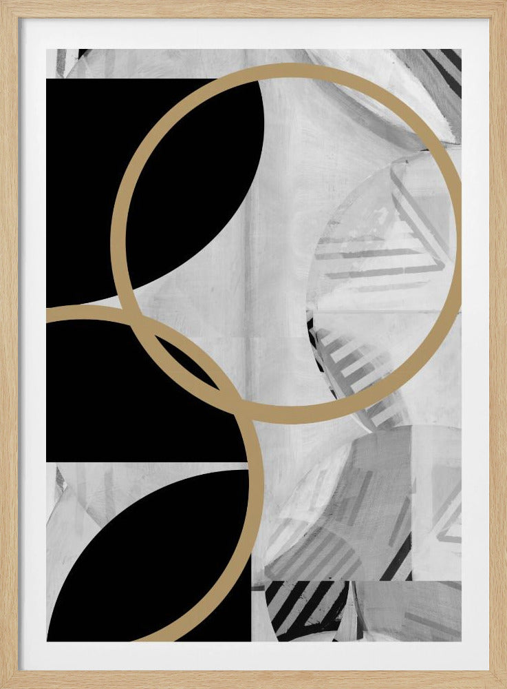 Schwarz-weiße Streifen, goldene Kugeln Nr. 1 | Poster
