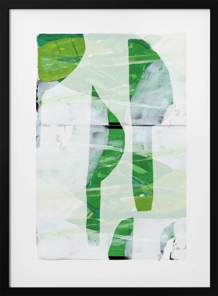 Lime Green Black Abstract No1 | Poster