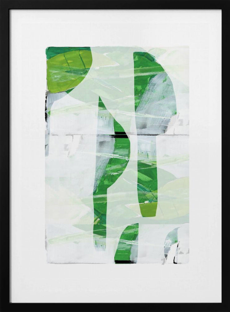 Lime Green Black Abstract No1 | Poster