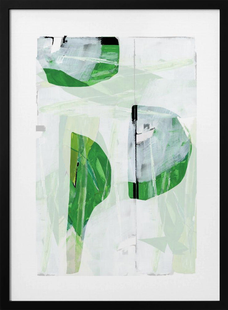 Lime Green Black Abstract No2 | Poster