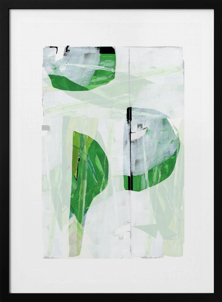 Lime Green Black Abstract No2 | Poster