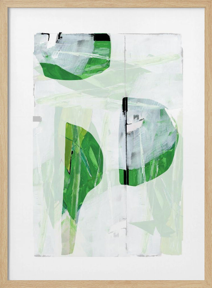 Lime Green Black Abstract No2 | Poster