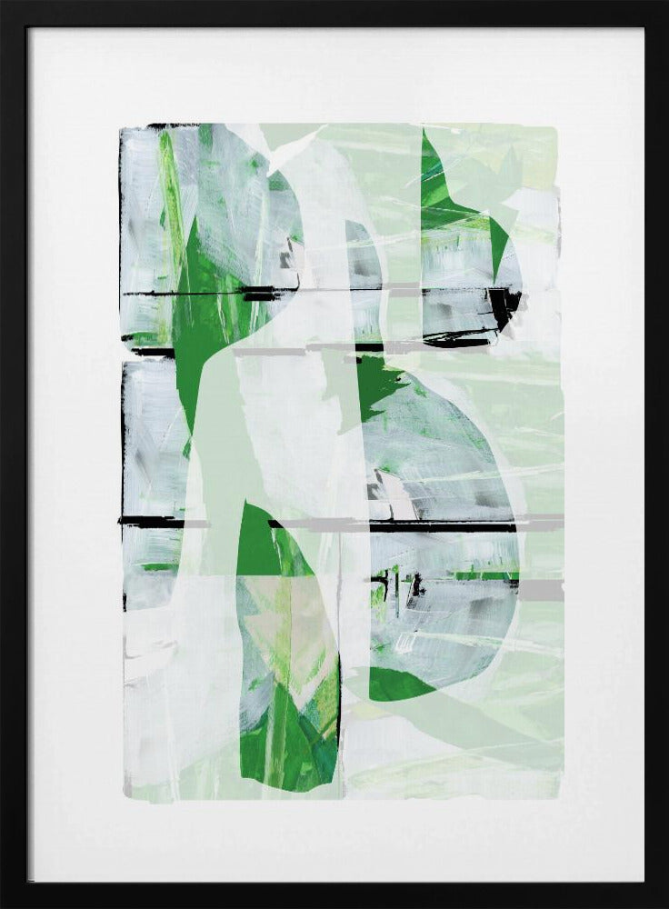 Lime Green Black Abstract No3 | Poster
