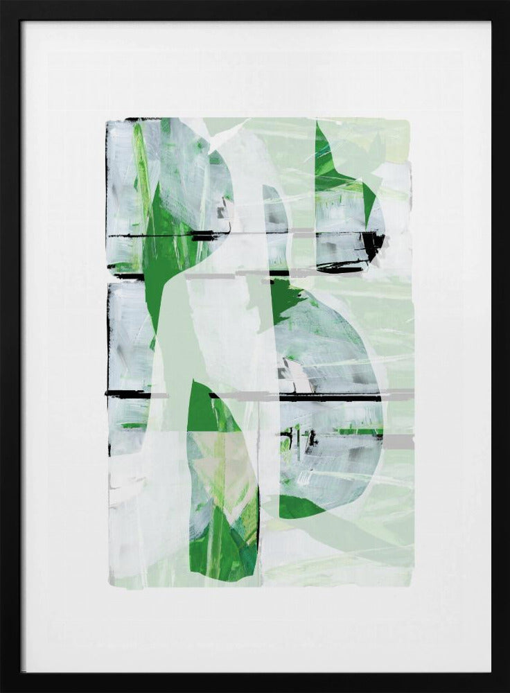 Lime Green Black Abstract No3 | Poster