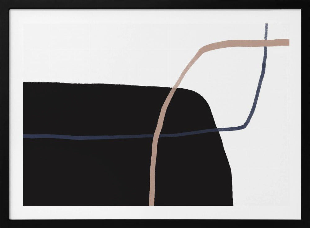 Sich kreuzende Linien und kräftige schwarze Formen | Poster