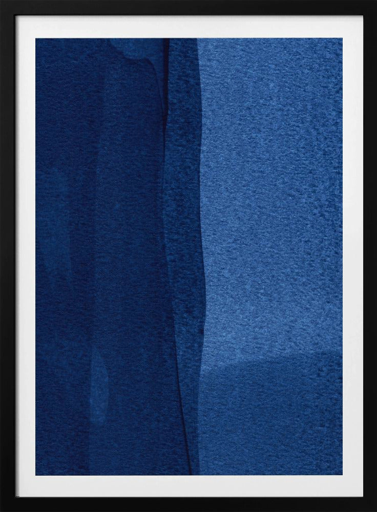 Blaue Textur mit fließenden vertikalen Linien | Poster