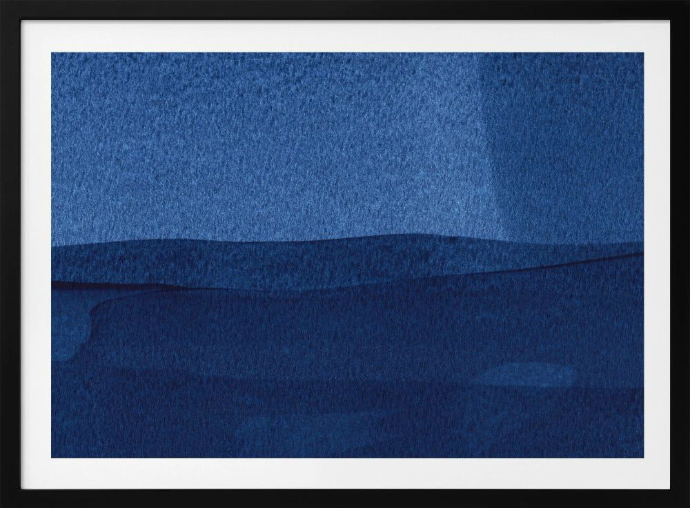 Blaue Textur mit fließenden vertikalen Linien | Poster