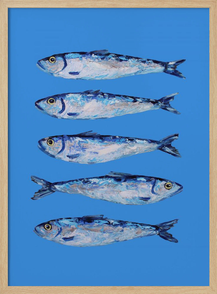 Sardinen auf Blau | Poster