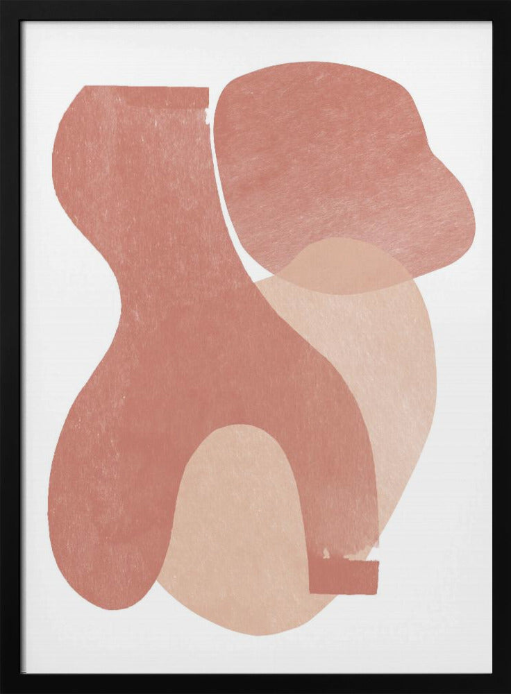 Pfirsichfarbene Papierschnittkomposition Nr. 2 | Poster